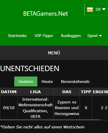 vip Wettscheine gewonnen