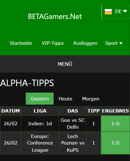 gewonnene Wettscheine