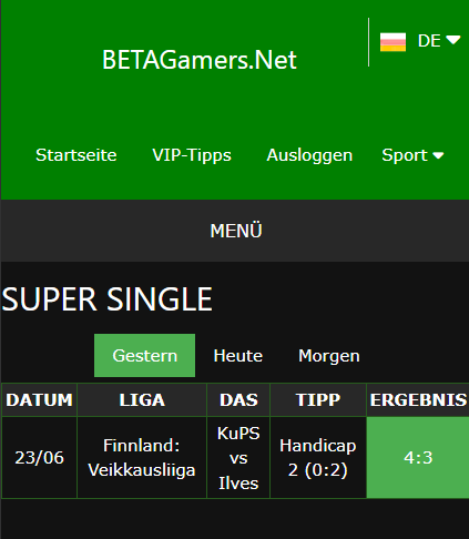 vip Wettscheine gewonnen